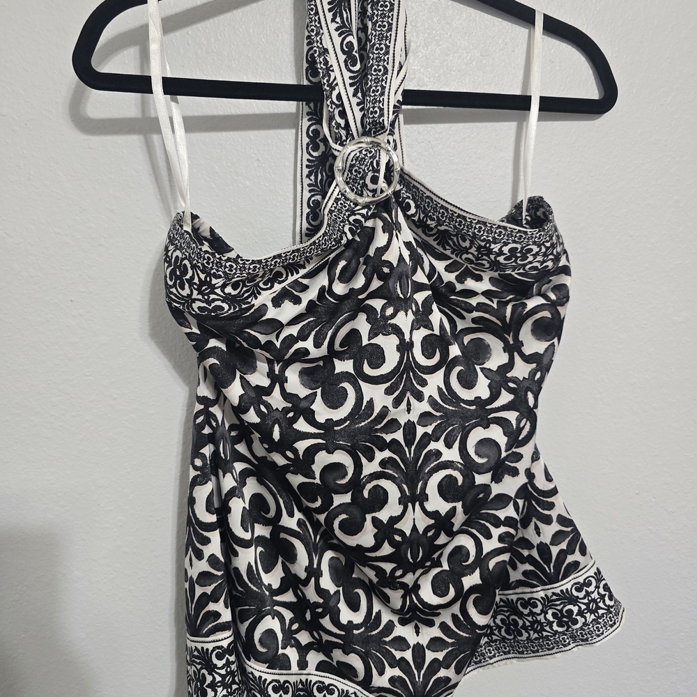 Chic Black and White Women's Blouse